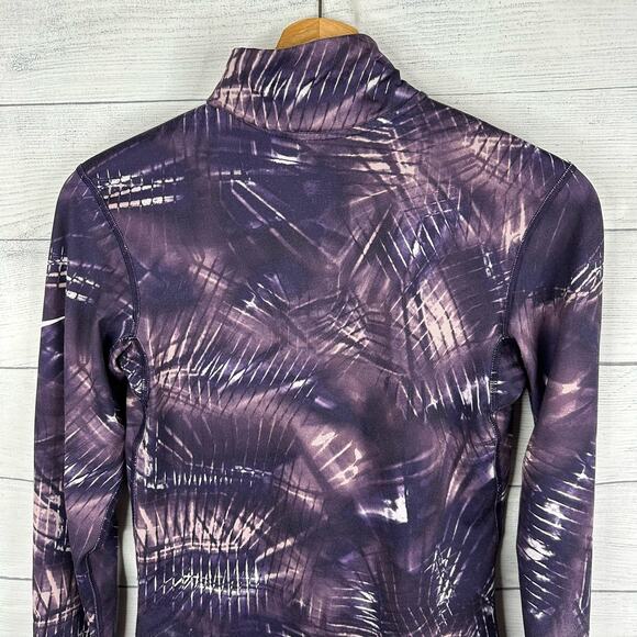 Nike Pro Womens size Small Warm Dri-Fit Half Zip Jacket Pullover Purple Dynasty - Picture 6 of 11